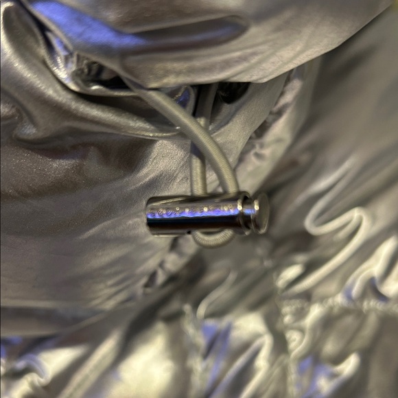 Michael Kors Short Puffer Jacket in Metallic Silver - Picture 7 of 15